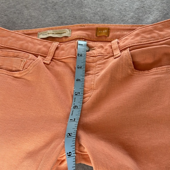 Pilcro Letterpress Anthropologie Peach Stet Crop Capri Denim Jeans Size 28 - Picture 6 of 14